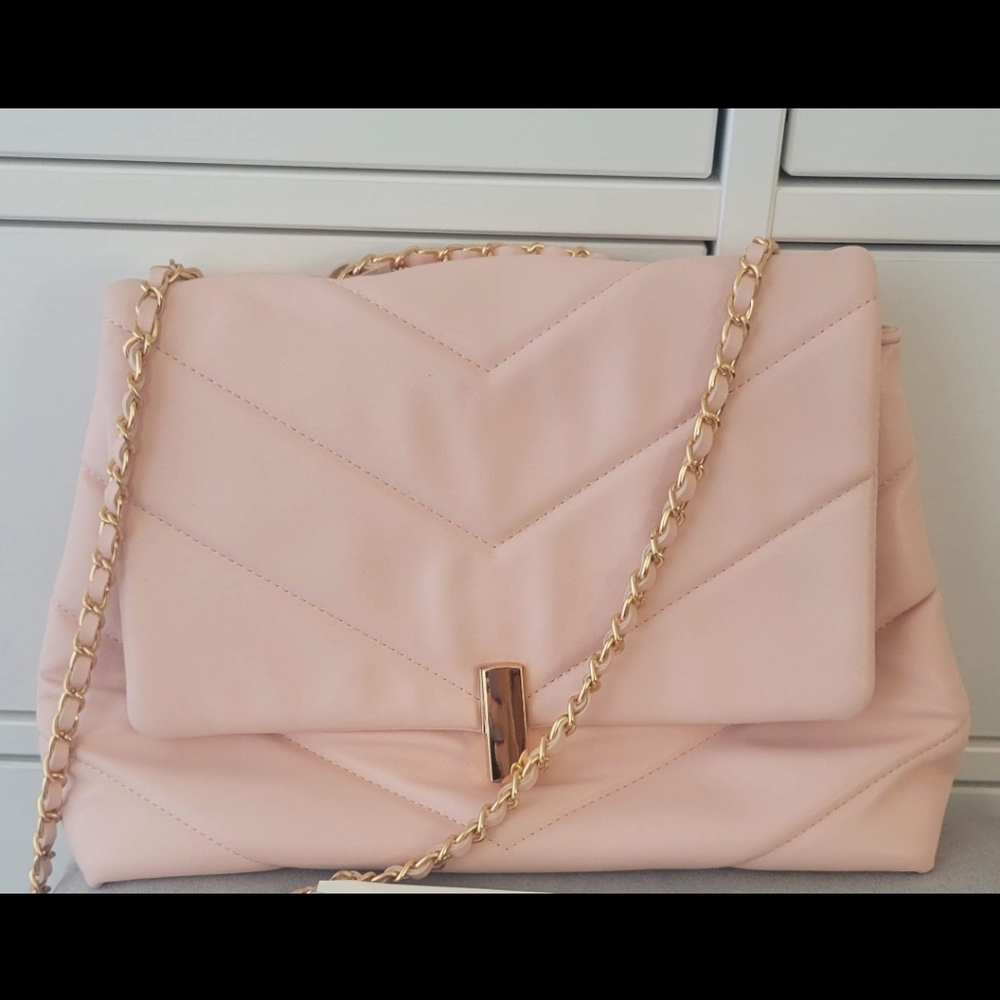 Free Shipping BeCool Women's Chevron Quilted Shoulder Bag Blush